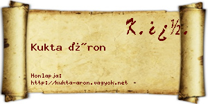 Kukta Áron névjegykártya